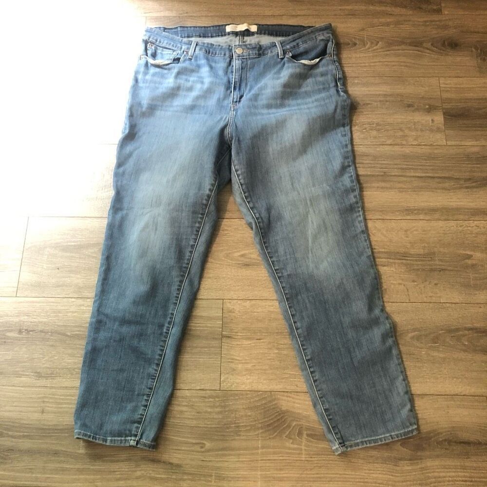 Signature by Levi Strauss Womens Mid Rise Slim Jeans Blue 22M W36 L30 WaterLess